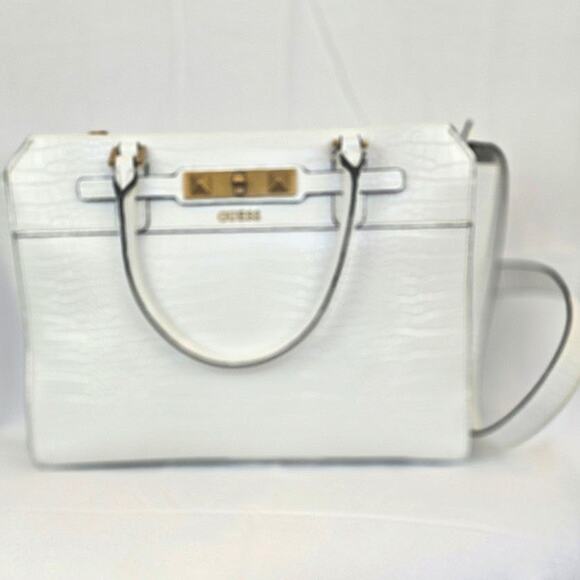 GUESS Raffie Crocodile-Embossed Carryall - Picture 1 of 10